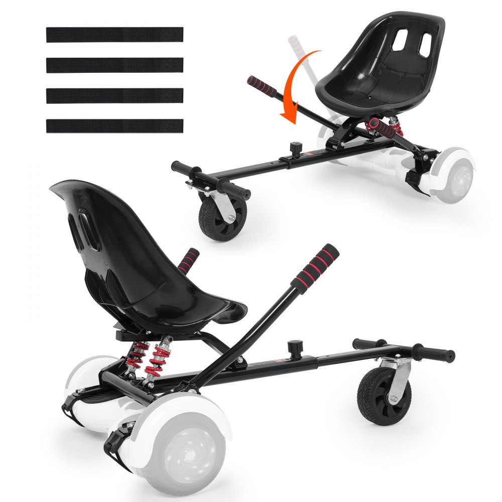 VEVOR Hoverboard Seat Attachment, for 6.5" 8" 8.5" 10" Hoverboards, Dual Shock Absorption System, Grips Control, Adjustable Length 270 LBS load Capacity, Hover Board Buggy Attachment, for Kids Adults - XFHBZYYYKYYKCOCXSV0