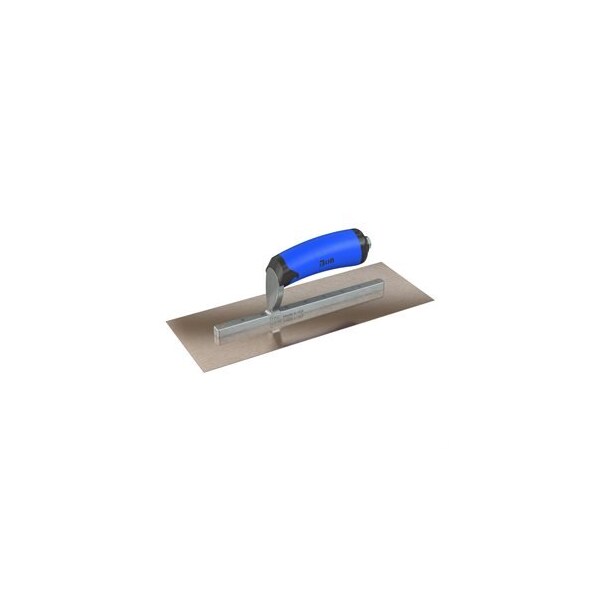Bon Tool Golden Stainless Steel Finishing Trowel - Square End - 11-1/2" x 4-1/2" - Comfort Wave Handle - 67-118