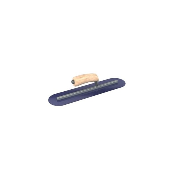 Steel City Trowels By Bon Bon 66-152 Finish Trowel, Round, Blue Steel, 16 X 4, Wood - 66-152