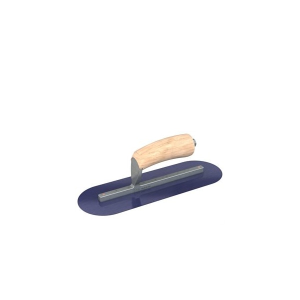 Steel City Trowels By Bon Bon 66-150 Finish Trowel, Round, Blue Steel, 12 X 4, Wood - 66-150