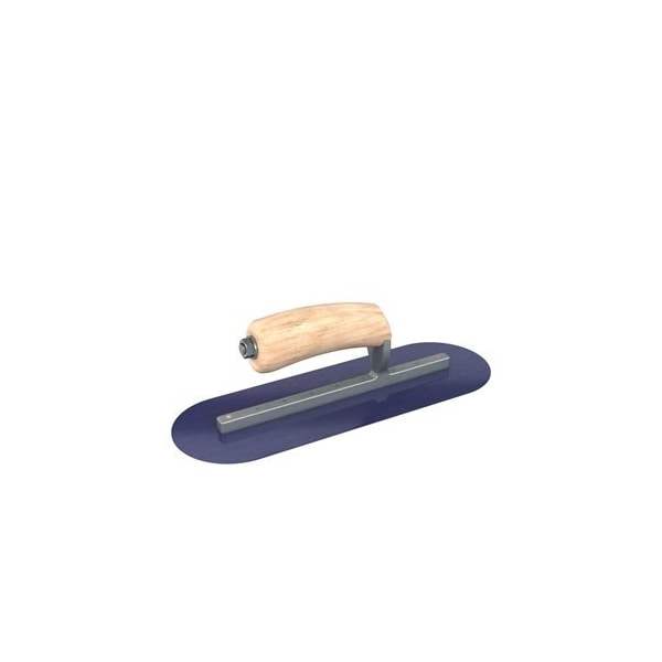 Steel City Trowels By Bon Bon 66-150 Finish Trowel, Round, Blue Steel, 12 X 4, Wood - 66-150