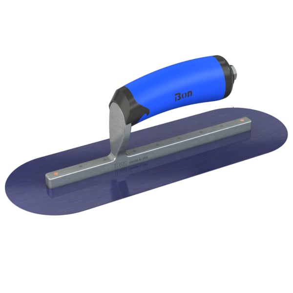 Steel City Trowels By Bon Bon 67-150 Finish Trowel, Round, Blue Steel, 12 X 4, Comfort Grip - 67-150