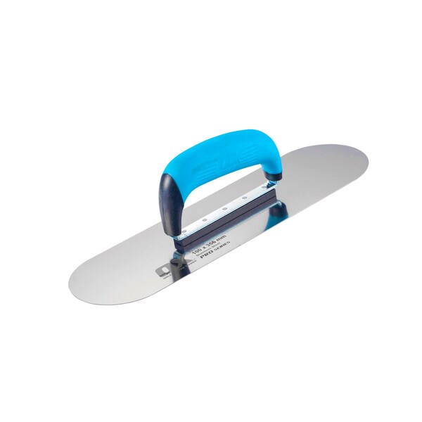 Ox Tools Pro 4"x16" (100x406mm) Flexible Pool Trowel - Stainless Steel, OX Grip - OX-P015716