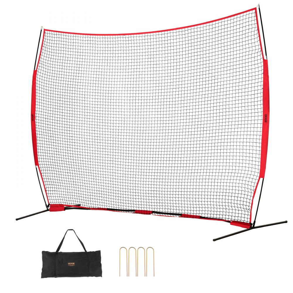 VEVOR Barricade Backstop Net, 12x9 ft Ball Sports Barrier Netting, Portable Practice Equipment with Carry Bag, Protection Screen for Baseball Softball Lacrosse Soccer Hockey Training, for Backyard - DQW129YC0000YT8NIV0