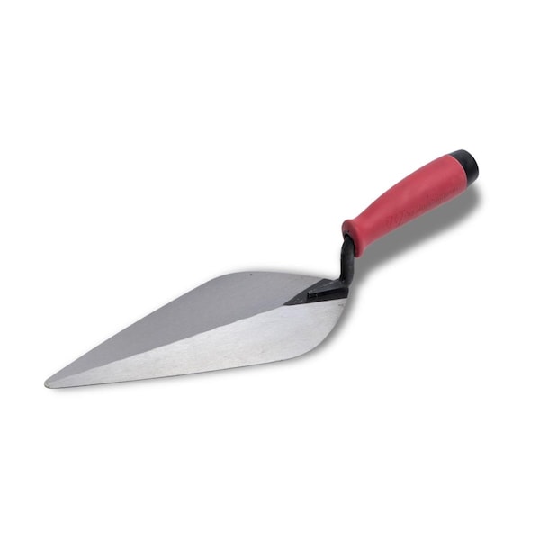 Marshalltown 12 x 5 in. London Style Brick Trowel with Red Soft Grip Handle - BTSG12