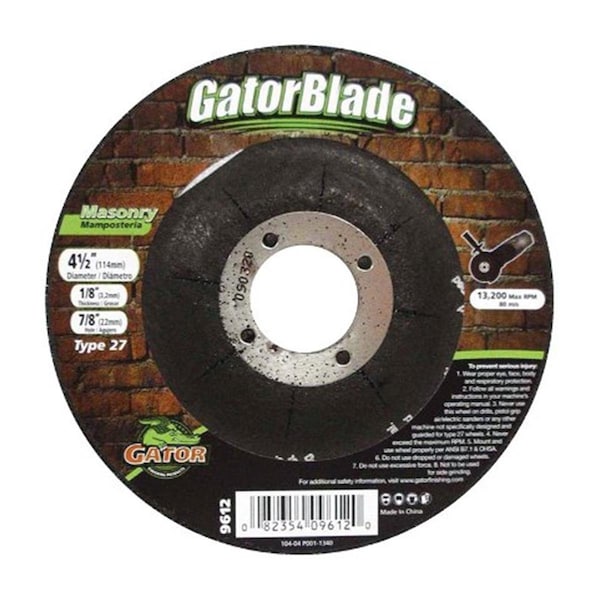 Gator Grit 9612 45 x 012 x 088 in Masonry Wheel - 2463776
