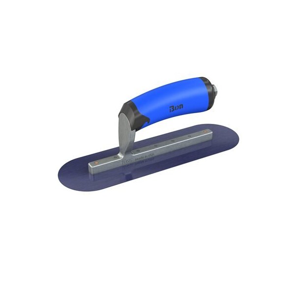 Bon Tool Blue Steel Finishing Trowel - Round End - 10-1/2" x 3" with Comfort Wave Handle - 67-148
