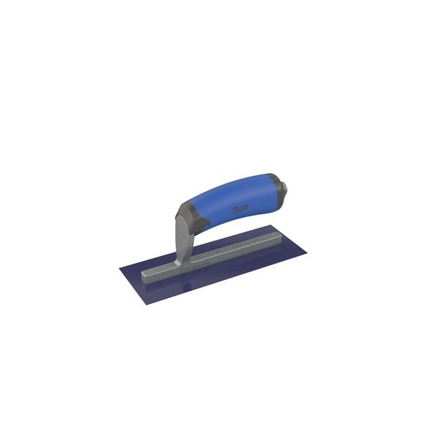 Bon Tool Blue Steel Midget Trowel - Square End - 8" x 3" with Comfort Wave Handle - 67-245