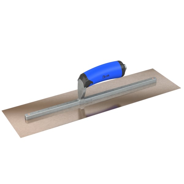 Steel City Trowels By Bon Finish Trowel, Square, Golden Stainless, 18 X 5, Comfort Grip - 67-131