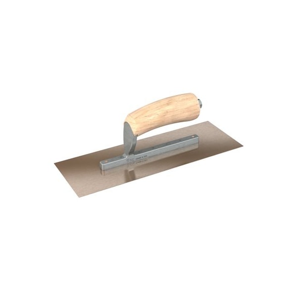 Bon Tool Golden Stainless St. Finishing Trowel-Square End-Short Shank-11-1/2"x4-1/2" w/Camel Wood Back Handle - 66-138