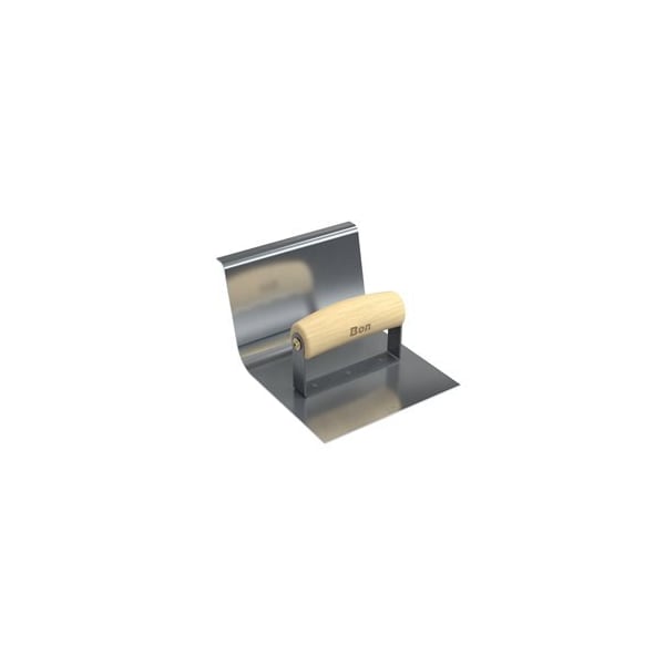 Bon Tool Epoxy Base Tool, Stainless Steel 6" X 6", 1" Radius 4" Lip Wood Handle - 22-815