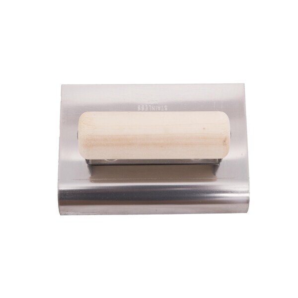 Qlt Stainless Steel Hand Edger, Concrete Edger, Straight End Edger, 6 x 4 inch Edger, 1/4 inch Radius - CE507S