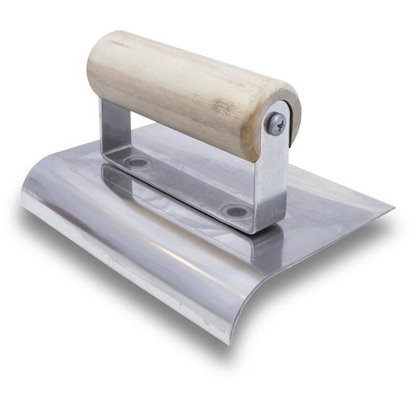 Qlt Stainless Steel Hand Edger, Concrete Edger, Straight End Edger, 6 x 4 inch Edger, 1/4 inch Radius - CE507S