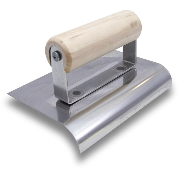 Qlt Stainless Steel Hand Edger, Concrete Edger, Straight End Edger, 6 x 4 inch Edger, 1/4 inch Radius - CE507S