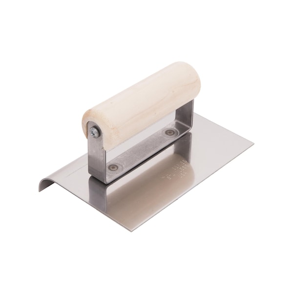 Qlt Stainless Steel Hand Edger, Concrete Edger, Straight End Edger, 6 x 4 inch Edger, 1/4 inch Radius - CE507S