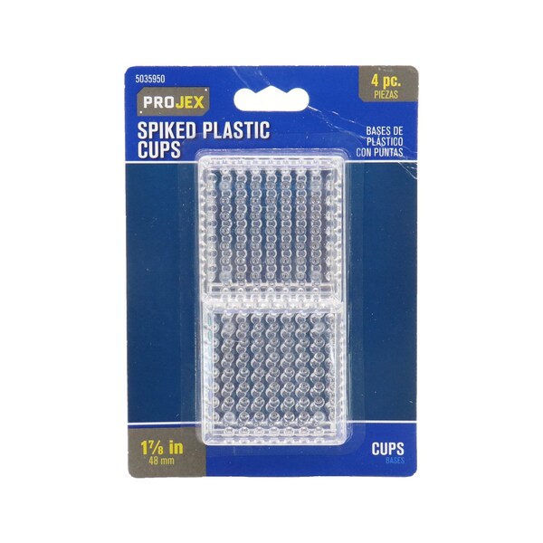 Projex Projex Plastic Spiked Caster Cup Clear Square 1-7/8 in. W X 1-7/8 in. L 4 pk - P0012