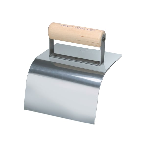 Kraft Tool Curb Tool w/Wood Hand, 6" x 5" 1-1/2"R - CF197