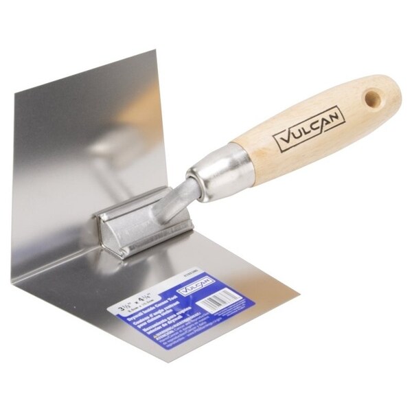 Vulcan Trowel, 3.5 in W Blade, 4.25 in L Blade, Comfort Grip Handle, Hardwood Handle, 3.5 in Blade Radius - 164603L