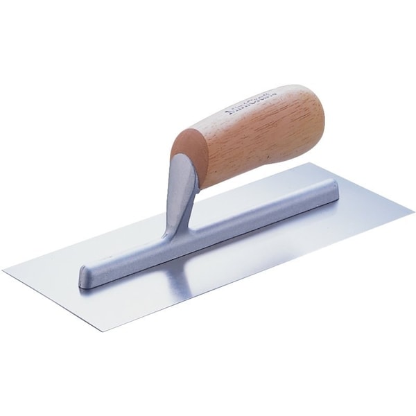 Vulcan Cement Trowel, 16 in L Blade, 4 in W Blade, Right Angle End, Ergonomic Handle, Wood Handle - 16216