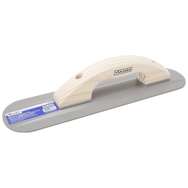 Vulcan Concrete Float, 16 in L Blade, 3-1/2 in W Blade, 3/16 in Thick Blade, Magnesium Blade, Round End Blade - 17717