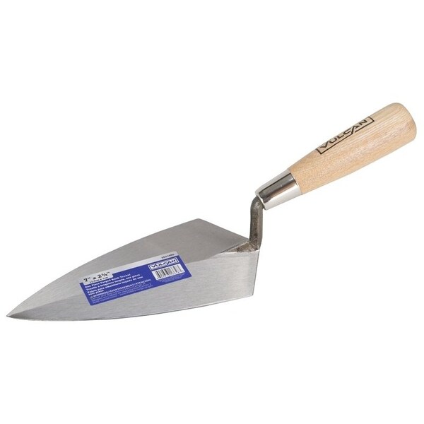 Vulcan Brick Trowel, 7 in L Blade, 2.75 in W Blade, HCS Blade, Hardwood Handle - 16658