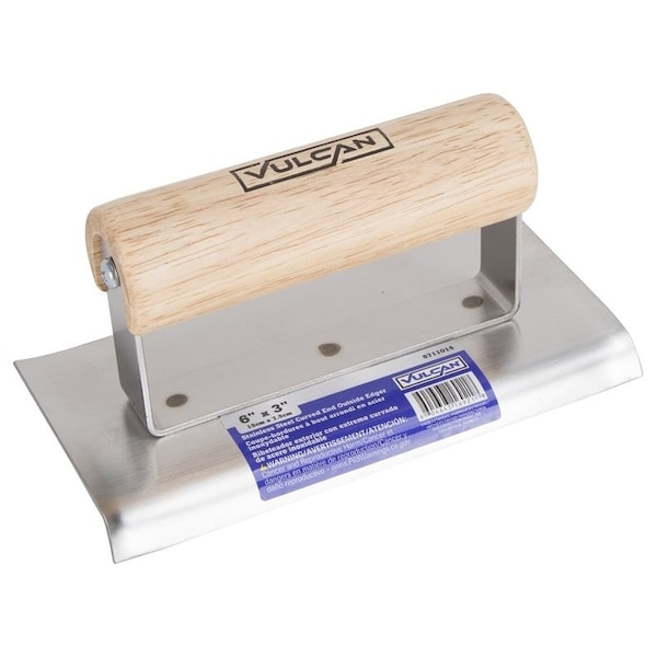 Vulcan Concrete Edger, 6 in L Blade, 3 in W Blade, 3/8 in Lip, 1/4 in Lip Radius - 16921