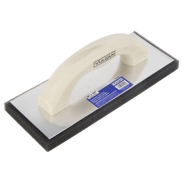 Vulcan Masonry Float, 10 in L Blade, 4 in W Blade, 5/8 in Thick Blade, Foam Plastic Blade, Square End Blade - 16045