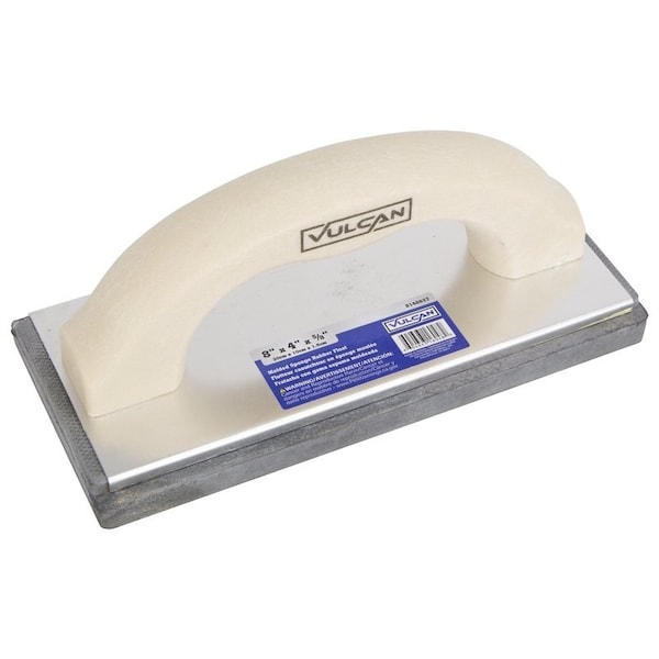 Vulcan Masonry Float, 8'' L Blade, 4'' W Blade, 5/8'' Thick Blade, Molded Sponge Rubber Blade, Square End Blade - 16048