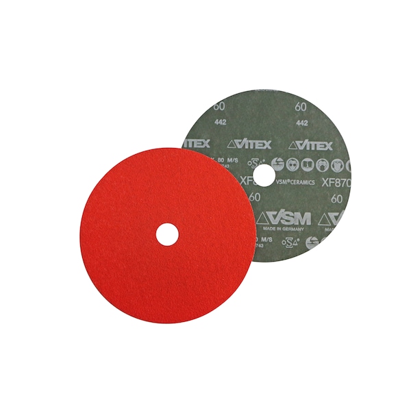 Disco de fibra VSM, cerámica, 50 grano, 3", rojo, paquete de 25 - 150180