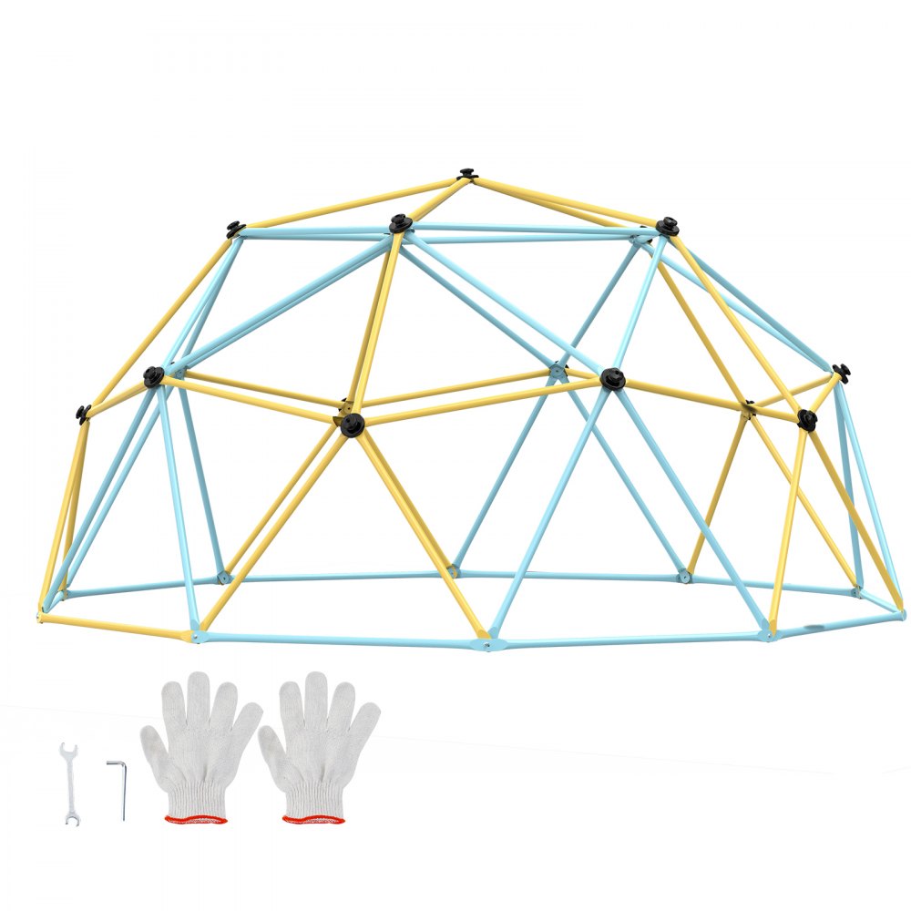VEVOR Climbing Dome, Jungle Gym Supports 750LBS and Easy Assembly, 10FT Geometric Dome Climber Play Center for Kids 3 to 10 Years Old,with Climbing Grip, Outdoor Backyard Play Equipment for Kids - JHPDYX10FTWP17CN9V0