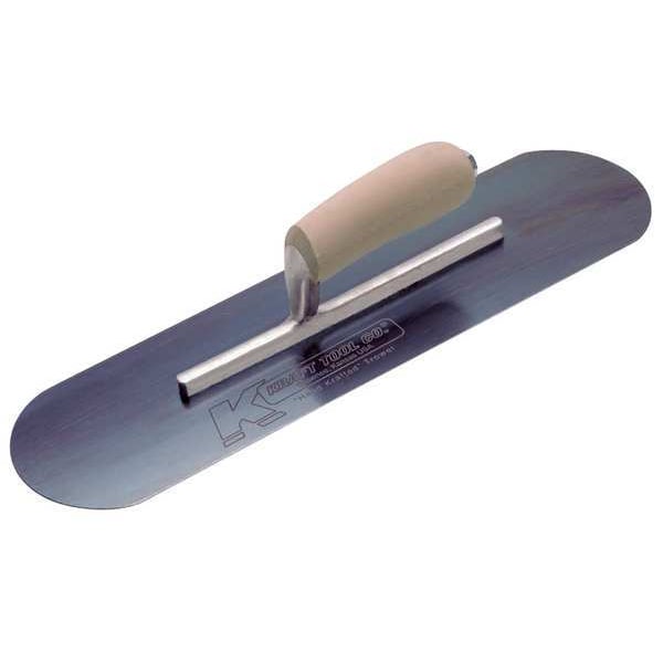 Kraft Tool Pool Trowel, Round, 4 x 16 in, Blue Steel - CF279B