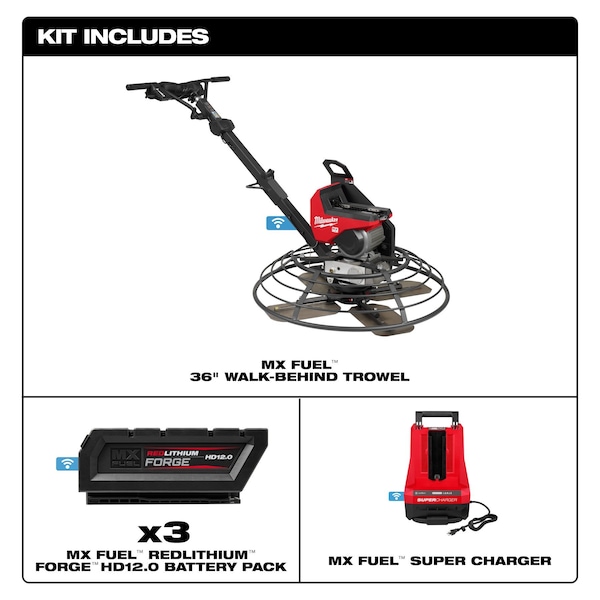 Milwaukee Tool MX FUEL 36 in. Walk-Behind Trowel Kit - MXF336-3HD