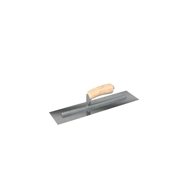 Steel City Trowels By Bon Bon 66-238 Finish Trowel, Square, Carbon Steel, 18 X 3, Wood - 66-238