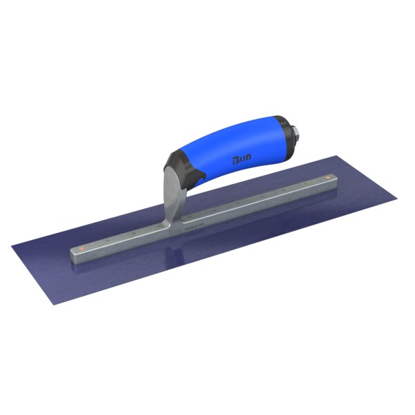 Steel City Trowels By Bon Bon 67-178 Finish Trowel, Square, Blue Steel, 14 X 4, Comfort Grip - 67-178