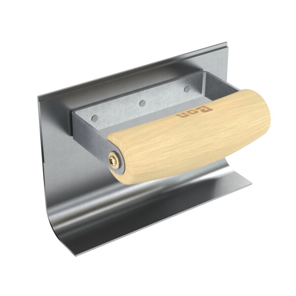 Bon Tool Ultra Smooth Base Tool, SS, 6" X 1.5", 3/4" Radius 4" Lip Wood Handle - 82-786