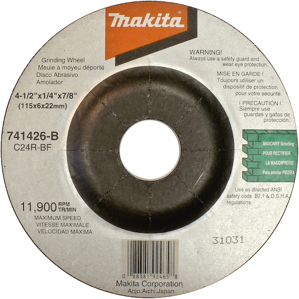 Makita MASONRY WHEEL 4-1/2" PK OF 25 - MP741426-B-25