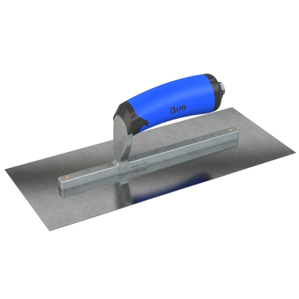 Steel City Trowels By Bon Finish Trowel, Square, Carbon Steel, 12 X 5, Comfort Grip - 67-225