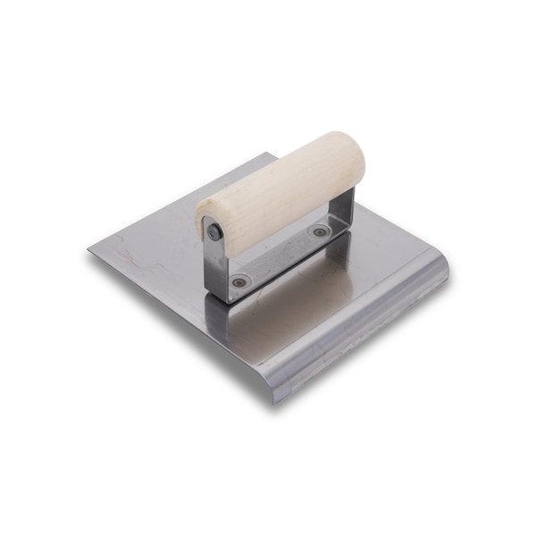 Qlt Stainless Steel Hand Edger, Concrete Edger, Straight End Edger, 6 x 6 inch Edger, 1/2 inch Radius - CE514S