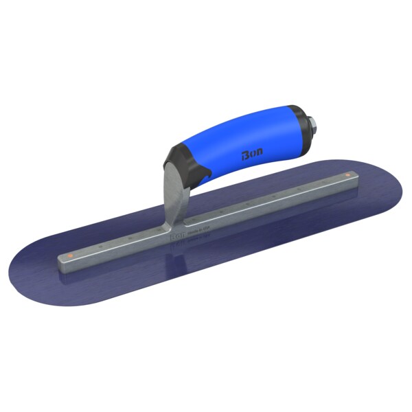 Steel City Trowels By Bon Bon 67-151 Finish Trowel, Round, Blue Steel, 14 X 4, Comfort Grip - 67-151