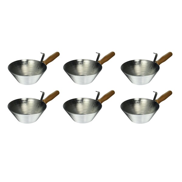 Kraft Tool Co. PL804 Galvanized Steel Bucket Scoop with Wood Handle, 6PK - PL804-6