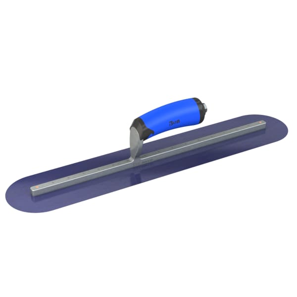 Steel City Trowels By Bon Bon 67-155 Finish Trowel, Round, Blue Steel, 20 X 4, Comfort Grip - 67-155