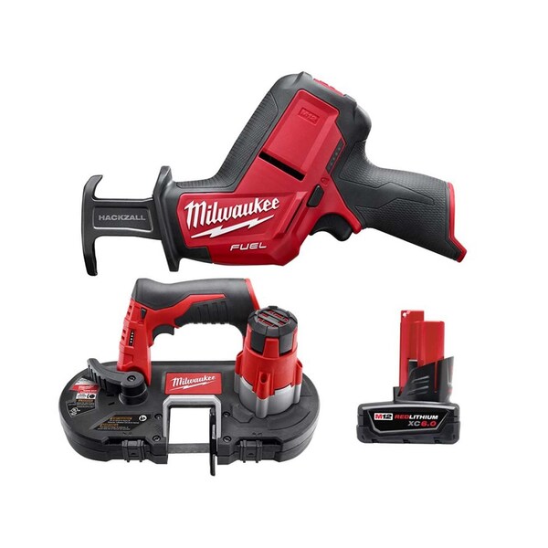Milwaukee Tool Cordless Recip Saw, Band Saw, 6.0 Bat - 2520-20, 2429-20, 48-11-2460