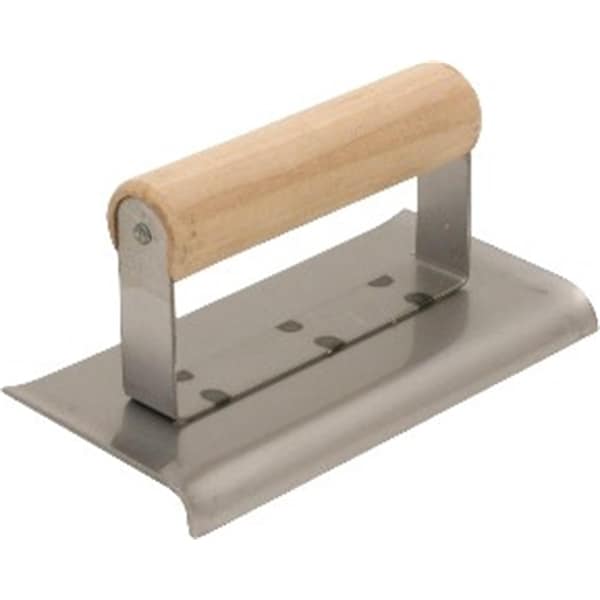 Qlt Concrete Hand Edger, Carbon Steel Edger, Curved End Edger, 6 x 2 3/4 inch Edger, 3/8 inch Radius - 92