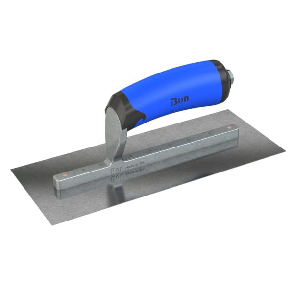 Steel City Trowels By Bon Finish Trowel, Square, Carbon Steel, 10 X 4, Comfort Grip - 67-216