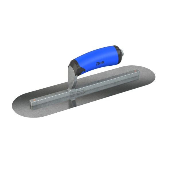 Steel City Trowels By Bon el, Round, Carbon Steel, 14 X 4, Comfort Grip, Long Shank - 67-193