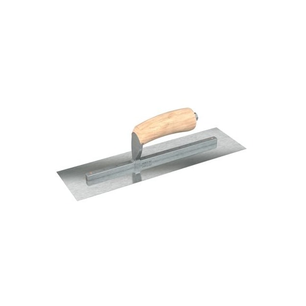 Bon Tool Razor Stainless Steel Finishing Trowel - Square End - 14" x 4-1/2" with Camel Back Wood Handle - 66-310