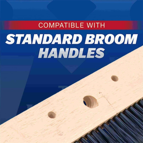 Marshalltown Wood Backed Concrete Brooms, Polypropylene Concrete Broom, Texture Broom, 48 inch Broom - 848