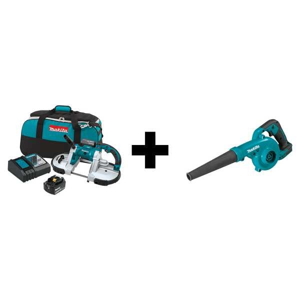 Makita LXT Portable Band Saw Kit (5.0Ah), 18V - XBP02TX + XBU05Z