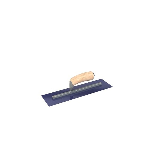 Steel City Trowels By Bon Bon 66-178 Finish Trowel, Square, Blue Steel, 14 X 4, Wood - 66-178