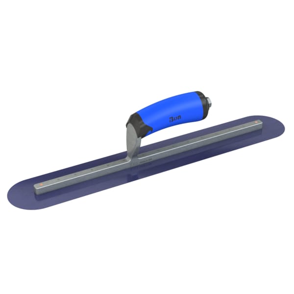 Steel City Trowels By Bon Bon 67-153 Finish Trowel, Round, Blue Steel, 18 X 3, Comfort Grip - 67-153